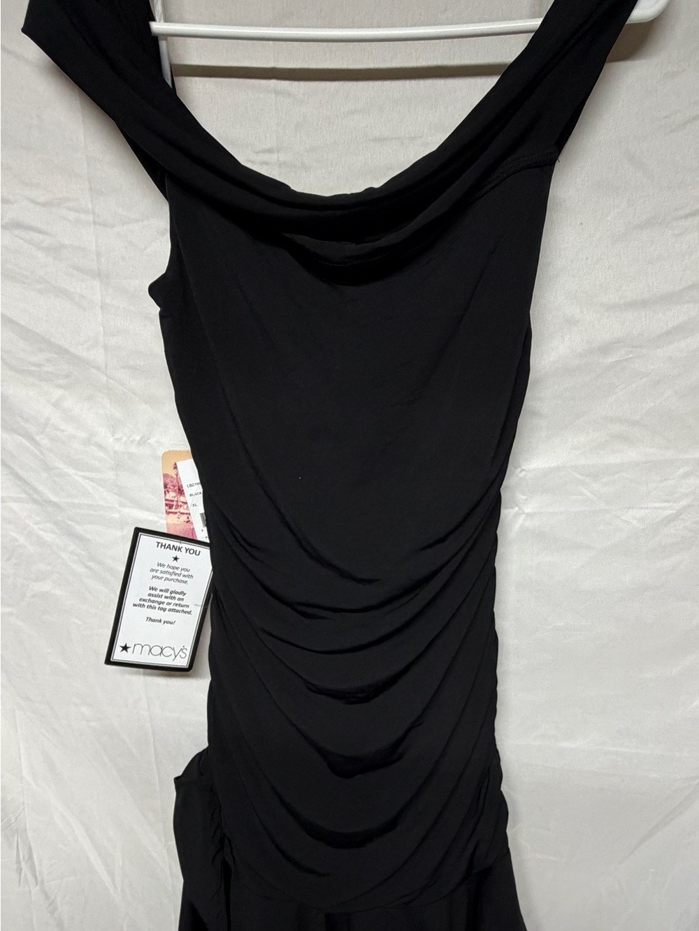 Emerald Sundae One-Shoulder Black Draped Evening Dress